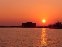 Paphos Fort at sunset